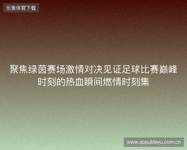 聚焦绿茵赛场激情对决见证足球比赛巅峰时刻的热血瞬间燃情时刻集
